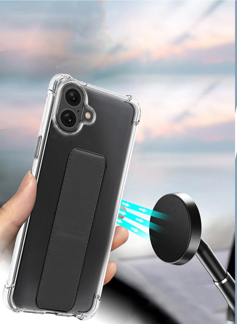 دبليو تيك غطاء حافظة آيفون 17 5G 2025 مع مقبض من TPU - شفاف/أسود - Image 5