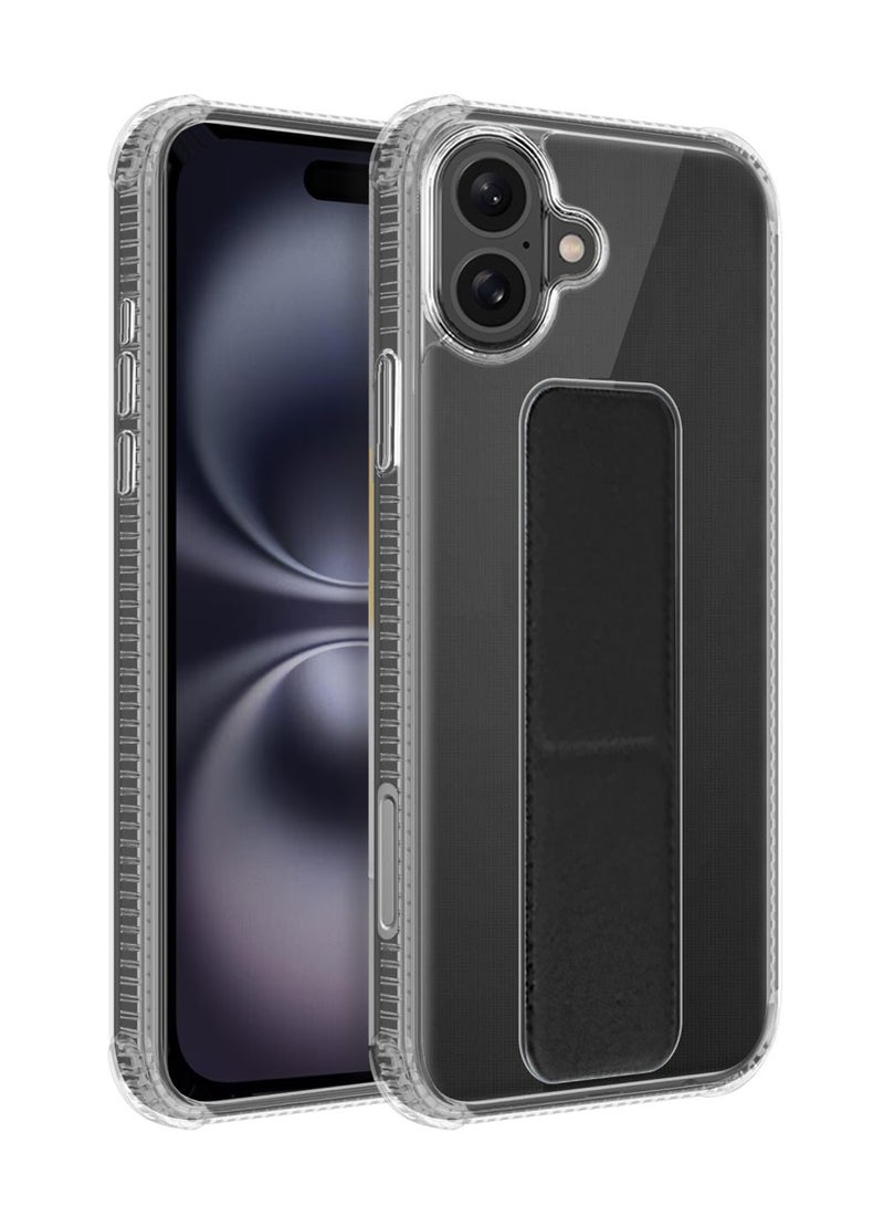 دبليو تيك غطاء حافظة آيفون 17 5G 2025 مع مقبض من TPU - شفاف/أسود - Image 1