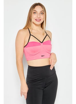 Women Sportswear Fit Non Padded Training Sports Bra, Pink