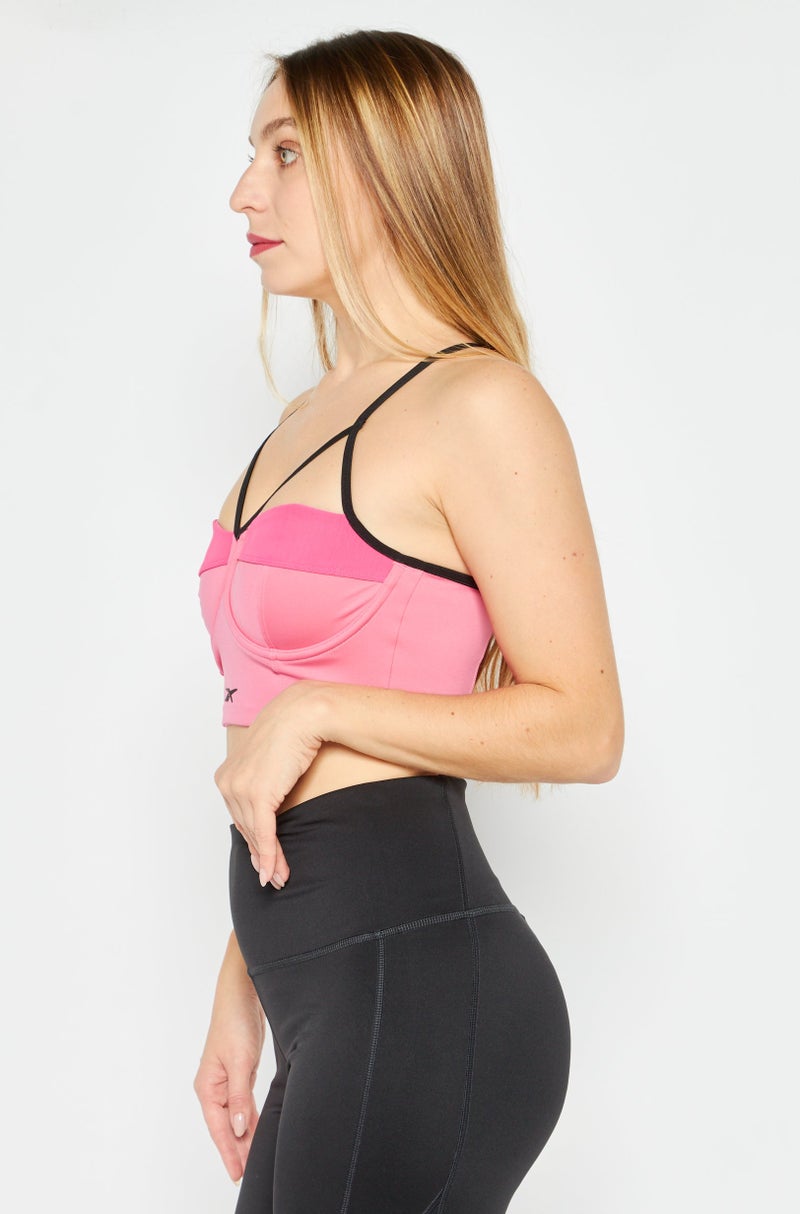 Reebok x Cardi B Women Sportswear Fit Non Padded Training Sports Bra, Pink - Image 2