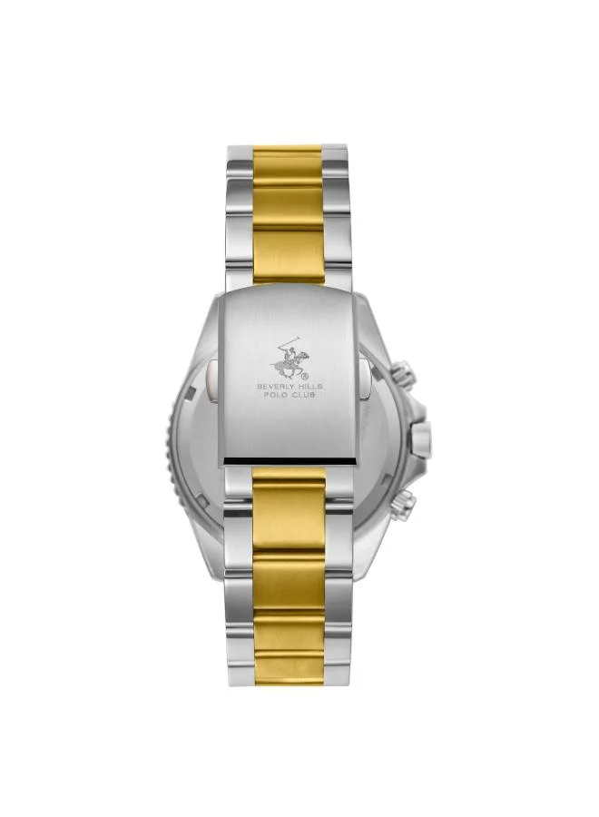 BEVERLY HILLS POLO CLUB BEVERLY HILLS POLO CLUB BP3721X.251 Men's Multi Function Display Watch & Metal Strap Silver/Gold