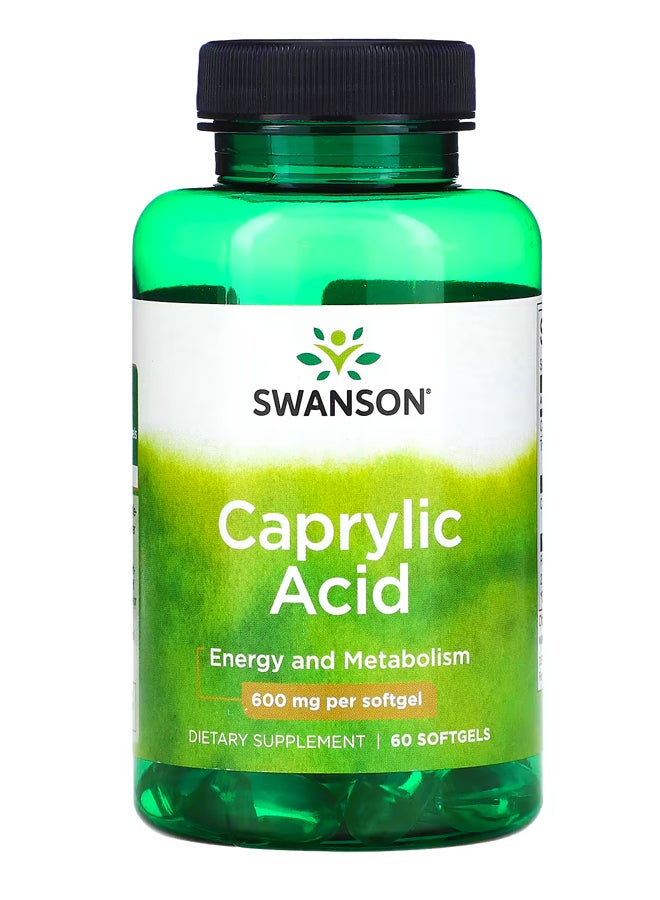 سوانسون حمض الكابريليك ، 600 ملجم ، 60 كبسولة هلامية