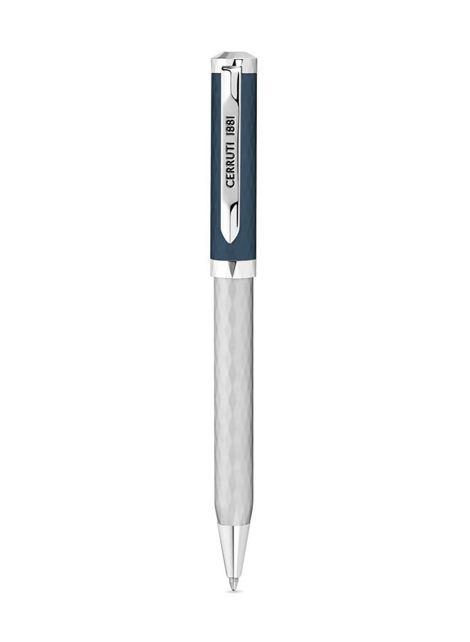 CERRUTI 1881 Silver and Blue Stainless Steel Blue Ink Pen for Men - Image 1