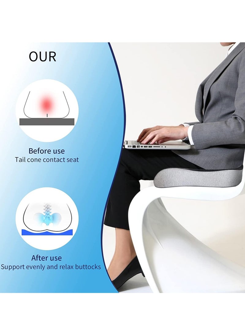 Generic - Memory Foam Seat Cushion for Desk Chair, 3D Full Wrap Office Chairs Cushions for Tailbone Pain Relief,Back Pain,Chair Cushion Support for Home, Office and Car Seat Driver - Image 1