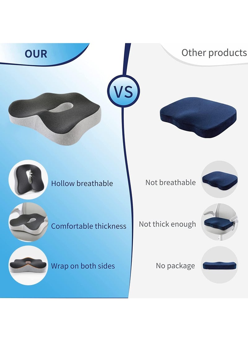 Generic - Memory Foam Seat Cushion for Desk Chair, 3D Full Wrap Office Chairs Cushions for Tailbone Pain Relief,Back Pain,Chair Cushion Support for Home, Office and Car Seat Driver - Image 1