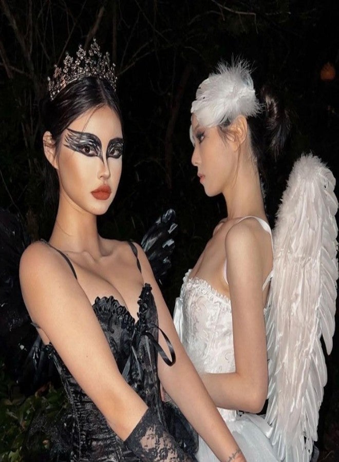 Furimuk 4 Pcs White Feather Hair Clip Swan Ostrich Feather Faux Pearl Ballet Style Hair Pins Accessories for Women Girls Bride Wedding Party Festival Stage Performance Headpieces - Image 4