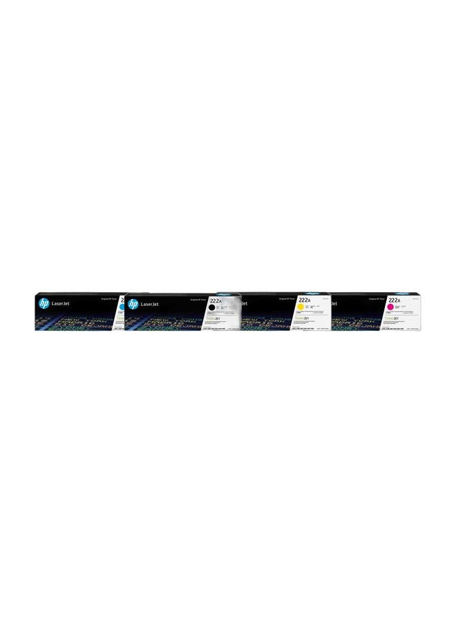 HP 222A Black Original LaserJet Toner Cartridge For HP LaserJet Pro 3203, MFP 3303 Printer Series Black & 222A Original Toner Cartridge For HP LaserJet Pro 3203, MFP 3303 Printer Series Yellow & 222A Original LaserJet Toner Cartridge | Compatible with HP LaserJet Pro 3203, 3288, MFP 3303, MFP 3388 Printer Series - Cyan & 222A Original Toner Cartridge For HP LaserJet Pro 3203, MFP 3303 Printer Series Magenta Bundle - Image 1