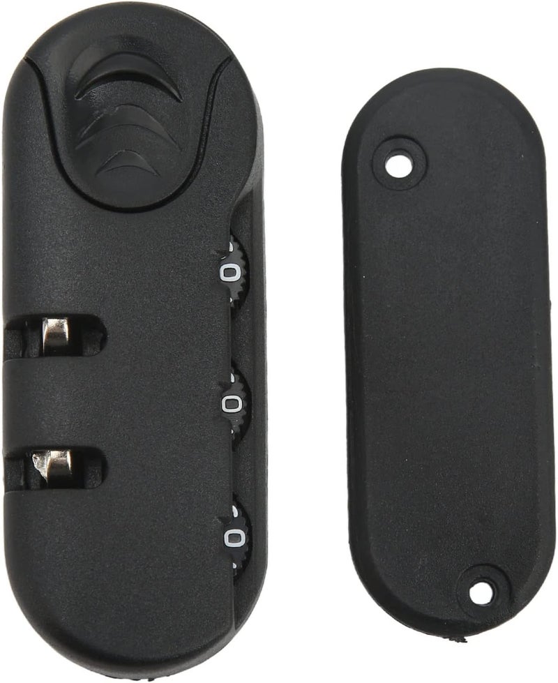 cheekyglo 3 Digits Luggage Lock, Zinc Alloy Lock Catch Luggage Password Lock, Plastic Frosted Appearance Suitcase Password Security Lock for Travel, Black - Image 1