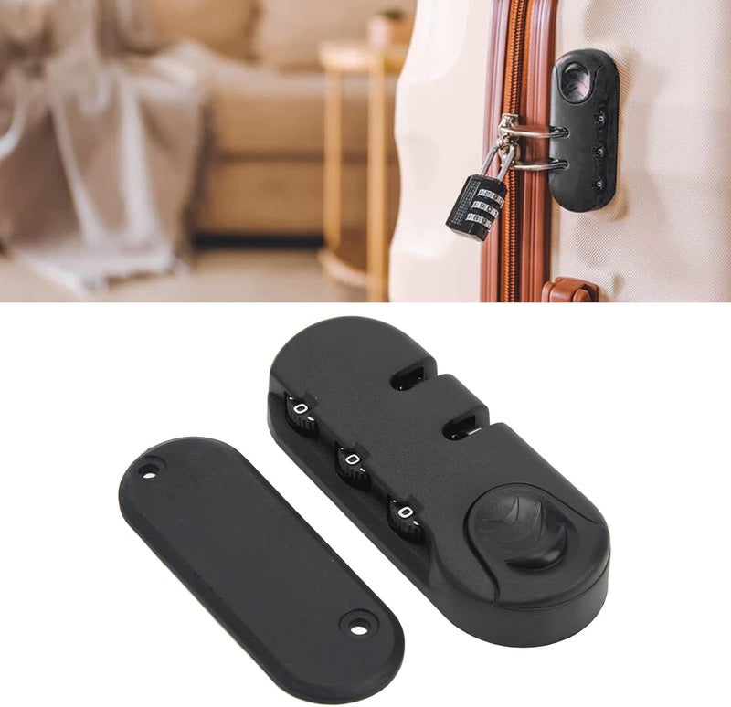 cheekyglo 3 Digits Luggage Lock, Zinc Alloy Lock Catch Luggage Password Lock, Plastic Frosted Appearance Suitcase Password Security Lock for Travel, Black - Image 5