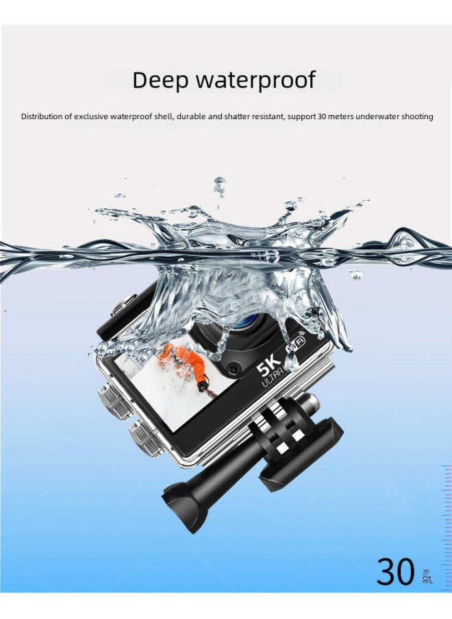 Underwater Sports Camera 5k Diving Waterproof Anti-shake 4k60 Frame Photography Camera Digital Computer/sports-Color:4K30FPS Camera Without Touch Screen With Remote Control (full V3 For Sony 179 Lens)