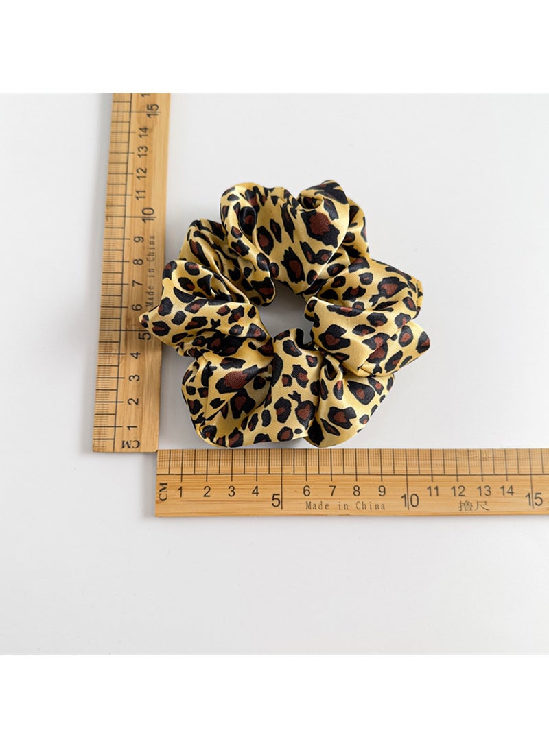 Leopard print large hair band Silk cloth hair band high elastic hair rope with multi-color hair accessories 5 colors - Image 2
