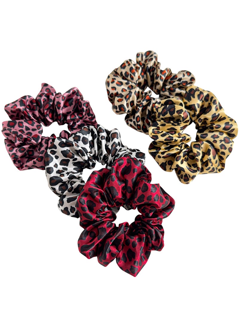 Leopard print large hair band Silk cloth hair band high elastic hair rope with multi-color hair accessories 5 colors - Image 1