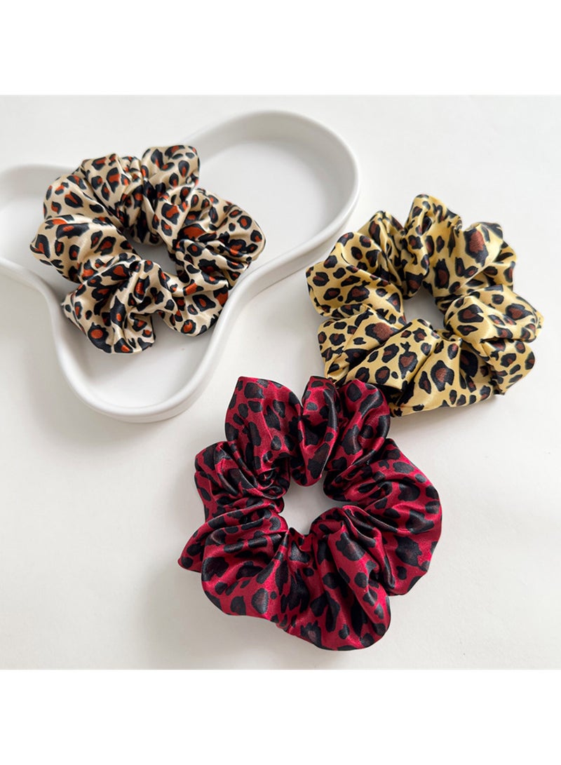 Leopard print large hair band Silk cloth hair band high elastic hair rope with multi-color hair accessories 5 colors - Image 3