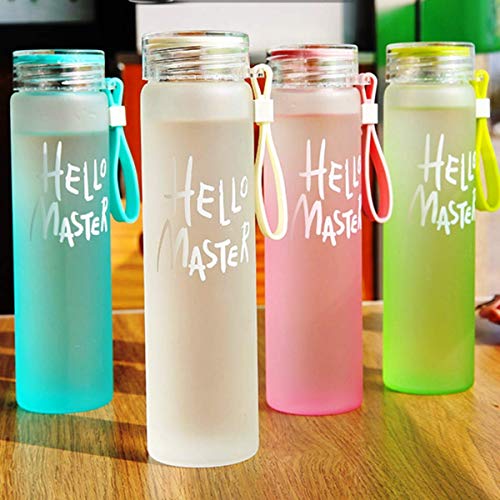 miRim Hello Master Glass Water Bottle with Cover for School/College/Office (500 ml) - 1 Piece (Green) - Image 3