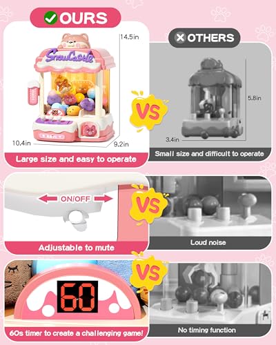 Jovow Claw Machine for Kids Mini Vending Machine with Music Prize Dispenser Toys for Girls and Boys Electronic Claw Game Machine for Party Birthdays Includes 45 Mini Toys Medium - Image 5