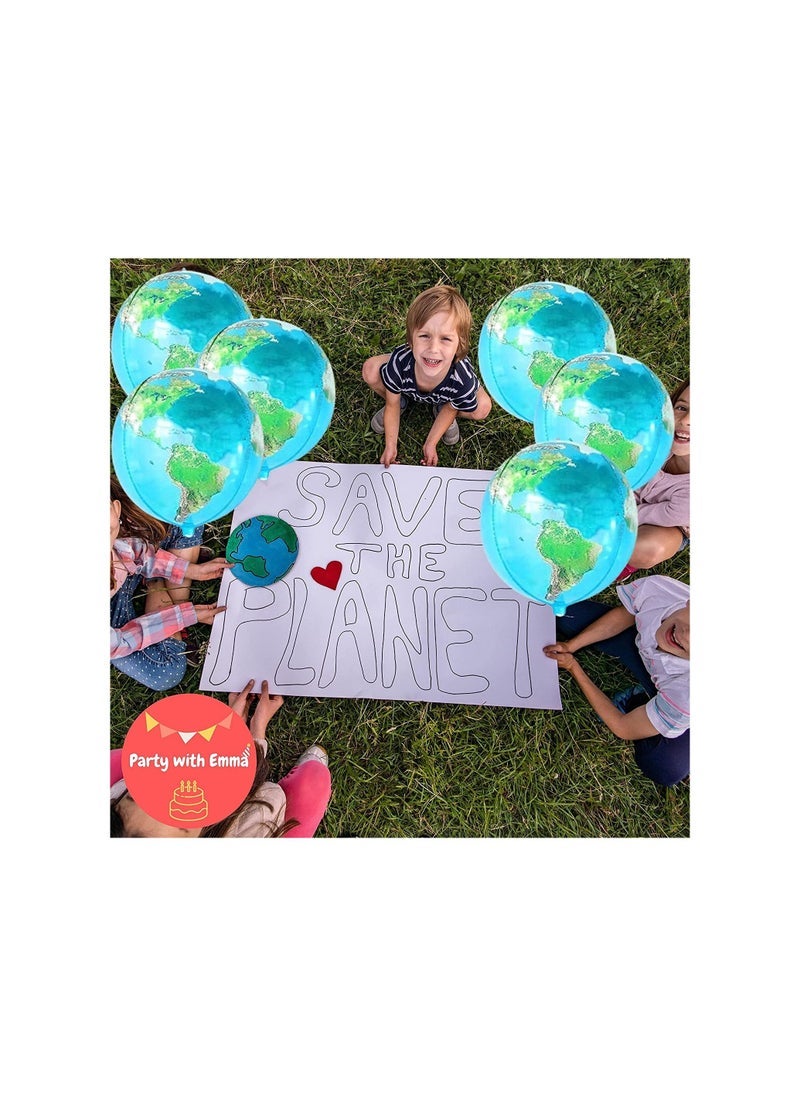 بارتي ويذ إيما 6 قطع بالونات الكرة الأرضية يوم الأرض كبير 22 بوصة زينة الكرة الأرضية - Image 3