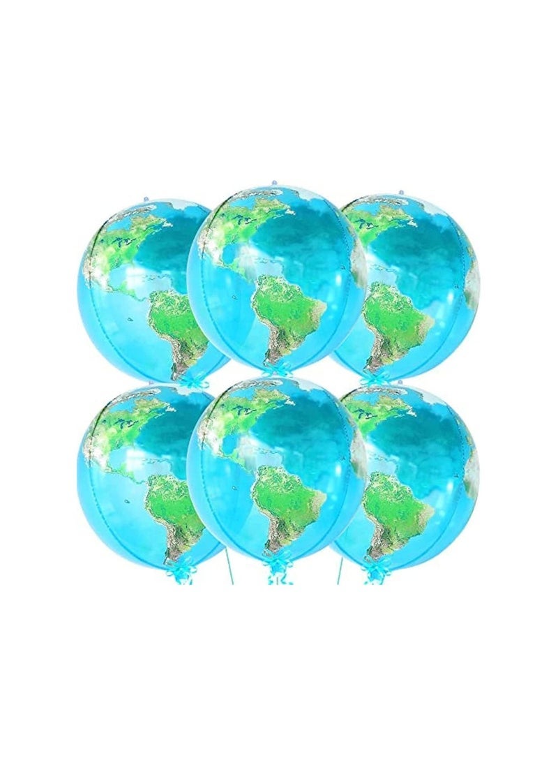 بارتي ويذ إيما 6 قطع بالونات الكرة الأرضية يوم الأرض كبير 22 بوصة زينة الكرة الأرضية - Image 1
