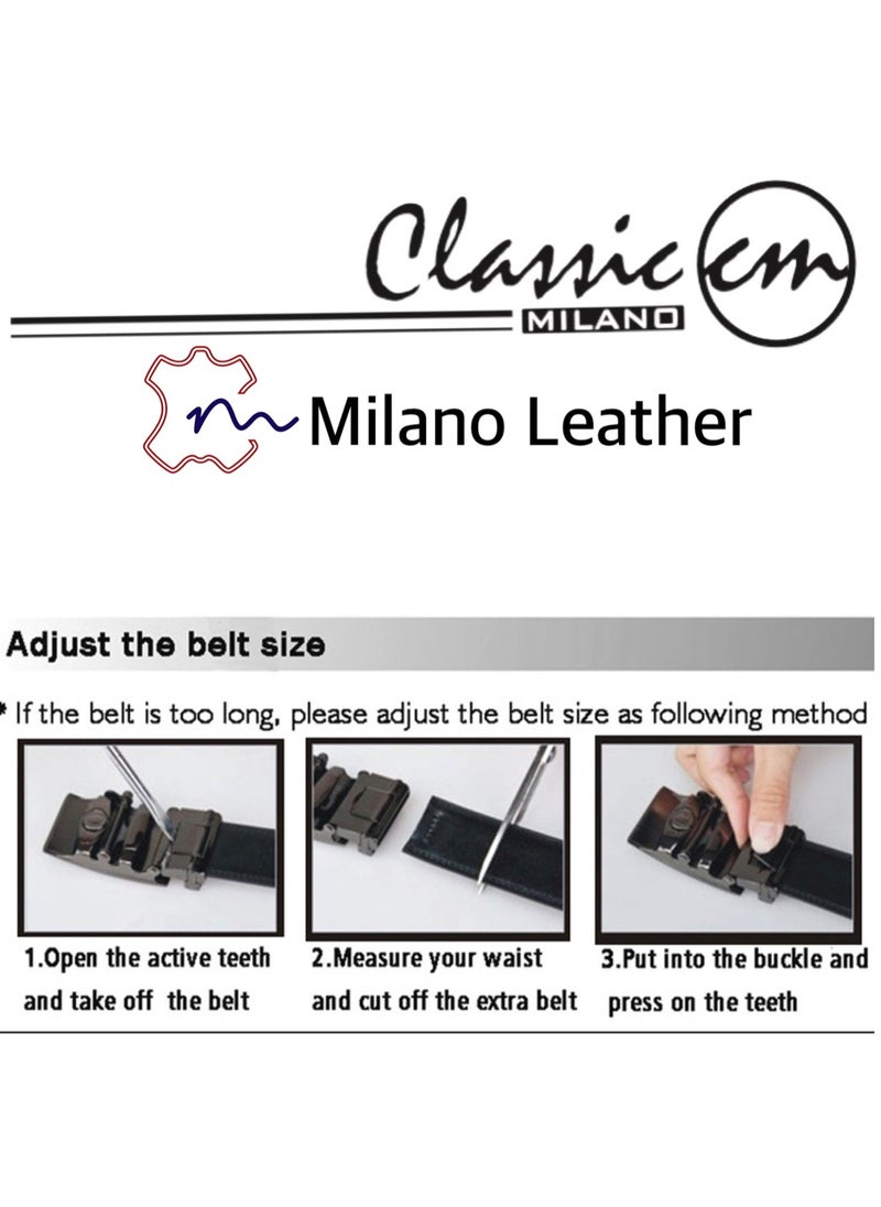 Classic Milano Men’s Leather Belt for men Fashion Belt Ratchet Dress Belts for men with Automatic Click Buckle for Mens Belt Enclosed in an Elegant Gift Box ALTHQ-3705-6 (Black) by Milano Leather - pzsku/ZA686B37398745B7A0D04Z/45/_/1713256169/1ac30fd4-c4ef-4396-bbc1-1d7c6c2b1d1c