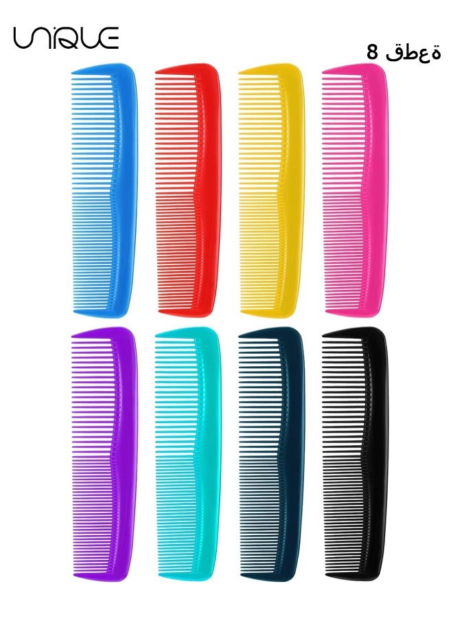Unique 16 Pieces Colorful Hair Combs, Hair Combs Set Two End Plastic Fine Tooth Comb Mini Pearly Small Row Comb Hair Combs for Women and Men, Colorful Coarse, Fine Dressing Comb, 8 Colors  - Image 1