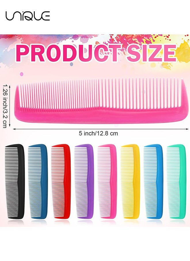 Unique 16 Pieces Colorful Hair Combs, Hair Combs Set Two End Plastic Fine Tooth Comb Mini Pearly Small Row Comb Hair Combs for Women and Men, Colorful Coarse, Fine Dressing Comb, 8 Colors  - Image 2