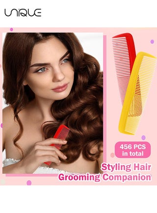 16 Pieces Colorful Hair Combs, Hair Combs Set Two End Plastic Fine Tooth Comb Mini Pearly Small Row Comb Hair Combs for Women and Men, Colorful Coarse, Fine Dressing Comb, 8 Colors - view 4