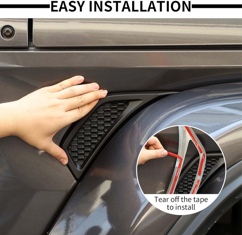 Voodonala for Jeep JL ABS Carbon Fiber Side Air Conditioning Vent Outlet Decoration Trim for 2018-2022 Jeep Wrangler JL JLU Gladiator JT Matt Black - Image 4