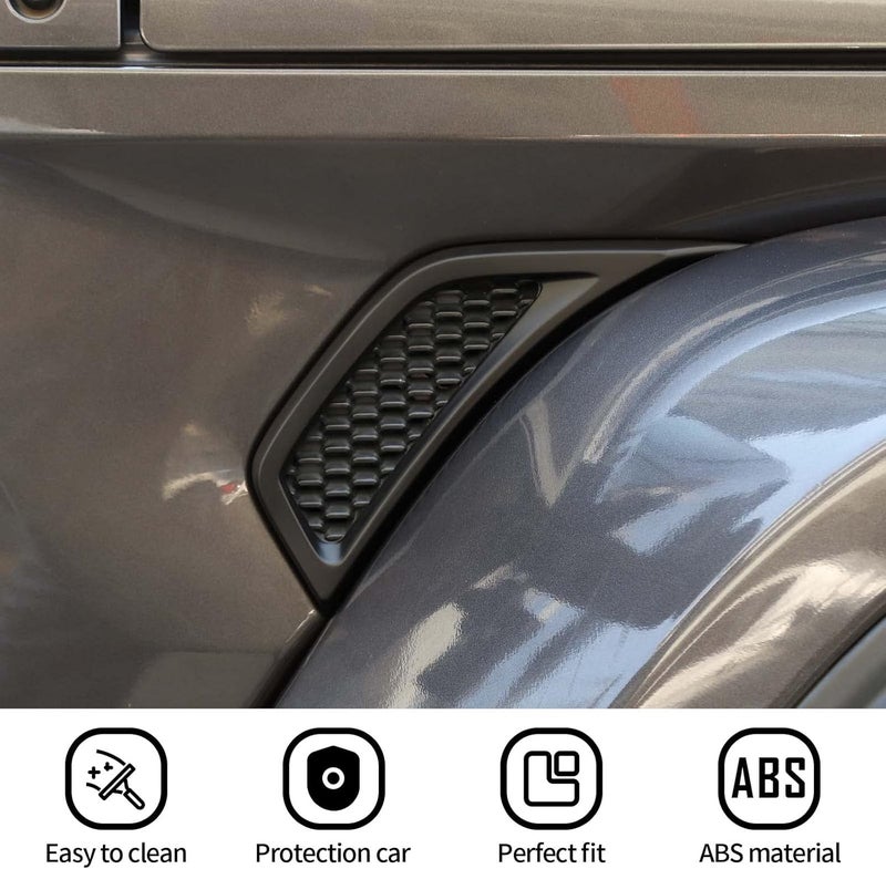 Voodonala for Jeep JL ABS Carbon Fiber Side Air Conditioning Vent Outlet Decoration Trim for 2018-2022 Jeep Wrangler JL JLU Gladiator JT Matt Black - Image 5