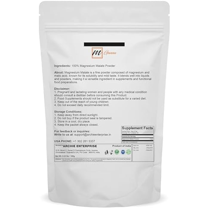 mGanna Magnesium Malate Powder | 100g / 0.22 lbs Fine Powder | Ideal for DIY & Formulation Use - Image 2