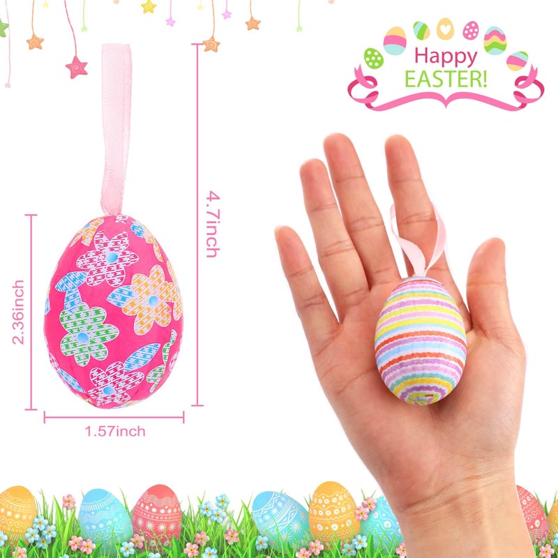 JULMELON 18Pcs Easter Hanging Eggs Colorful Paper Egg Easter Tree Ornaments for Party Birthday Home Decoration Indoor Supplies - Image 2