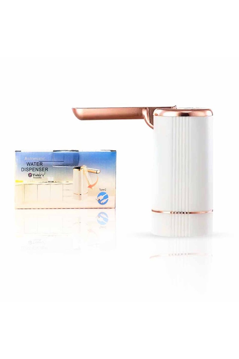 توبيز موزع مياه أوتوماتيكي توبيز M22 – قدرة 4 واط، جهد DC-5V، شحن Type-C، ثلاث وضعيات (40 ثانية، 80 ثانية، عادي)، تصميم أبيض أنيق بلمسات ذهبية - Image 1