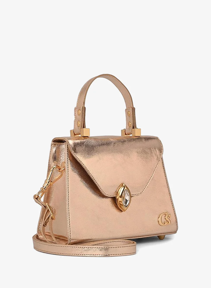Golden Top Handle Bag