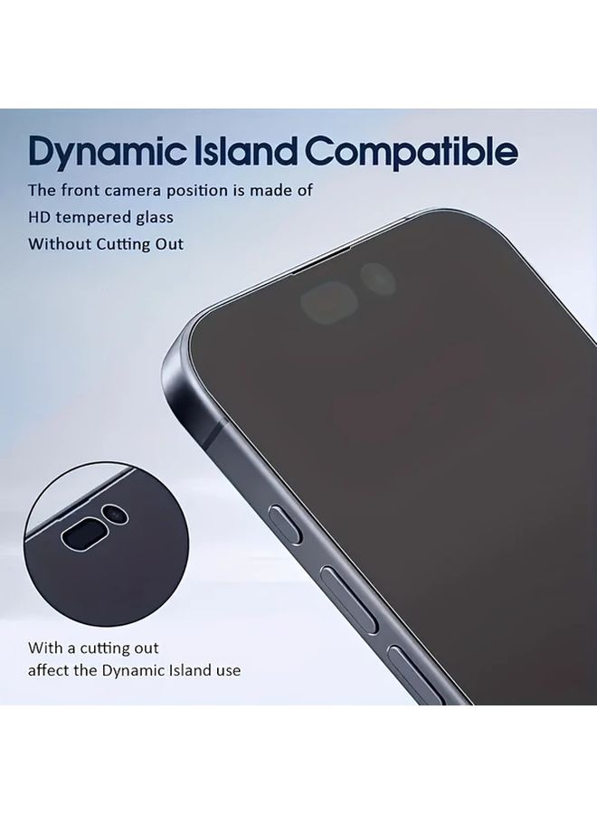2 حزمة من واقي الشاشة الزجاجي المقسى المعتم لهاتف iPhone 14 Pro مضاد للبصمات ومضاد للتوهج - Image 2