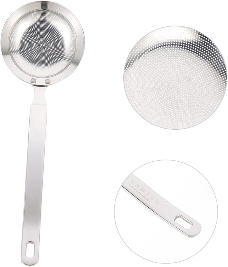 Stainless Steel Oil Strainer Colander With Hanging Handle For Kitchen Cooking Food Preparation - Image 3