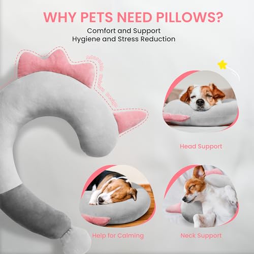 HiPetpy Dog Pillow Soft Neck Pillows for Dogs Washable Dog Calming Pillow for Better Sleep Reduces Anxiety Gift for MediumLarge Dogs and Cats - Image 3