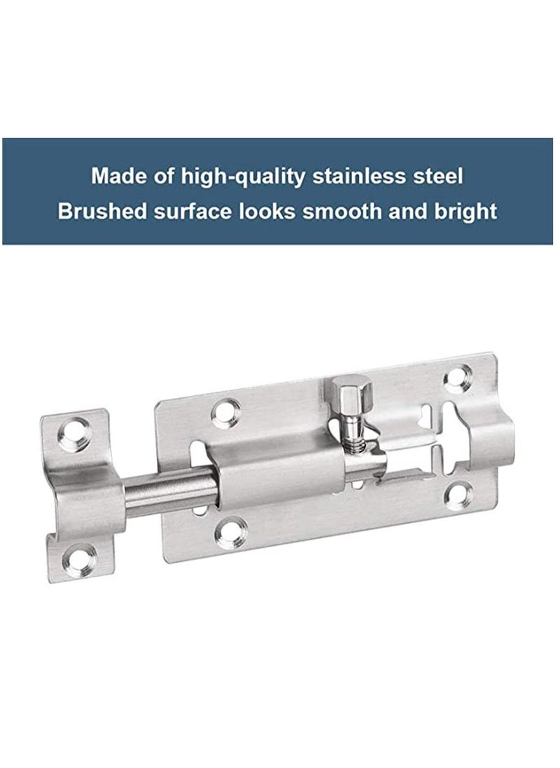 Generic 2 Pack Door Security Slide Latch Lock, Keyless Entry Door Lock, Thickened Stainless Steel Sliding Door Lock, Easy to Install Gate, Slide Latch Lock with Screws  - Image 5