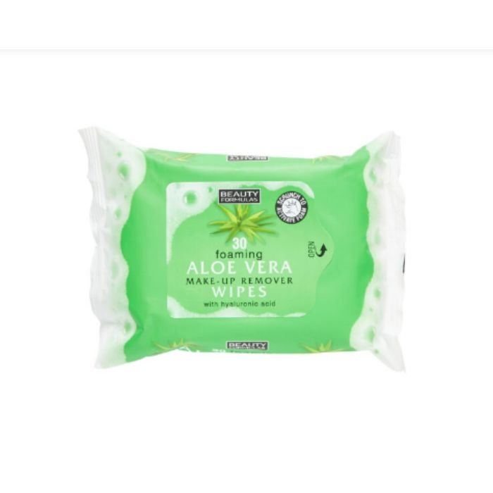 Beauty Formulas Aloe Vera Foaming Make-Up Remover Wipes 30s