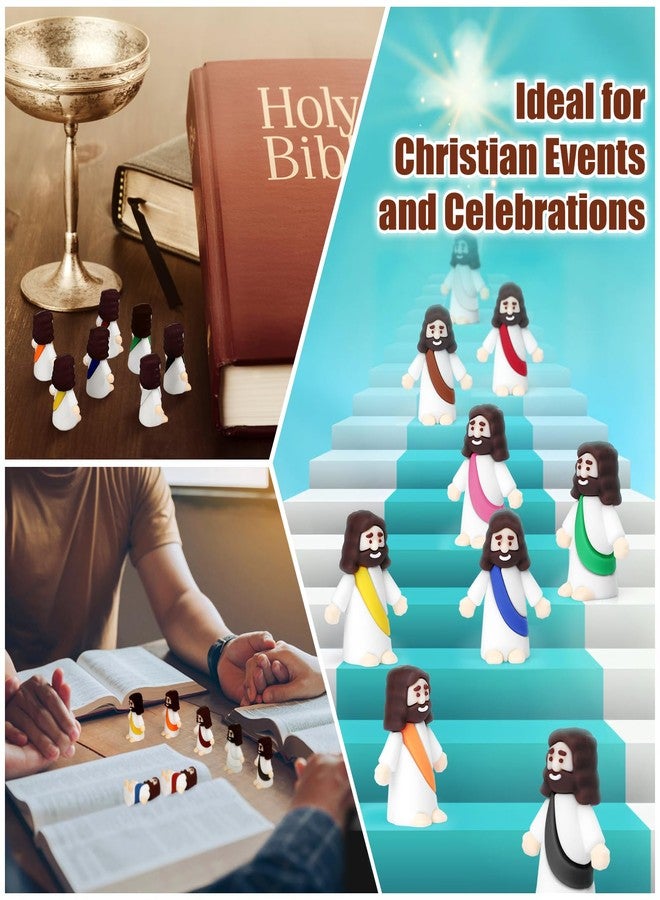 Draupnir 120PCS Little Jesus Figures Easter Mini Jesus Figurines in Bulk, Religious Jesus Figures Gift for Family Friends Coworker Easter Egg Stuffers(Rainbow) - Image 3