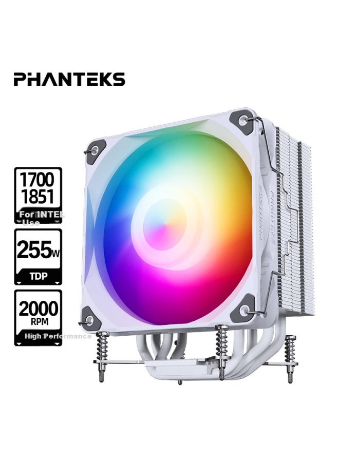 Phanteks Polar Boreas S4 All-white Single Tower Argb Reverse Gravity 4 Heatpipe Direct Touch Intel Cpu Air Cooler (120mm High Airflow Fan/lga1700/1851) - Image 1