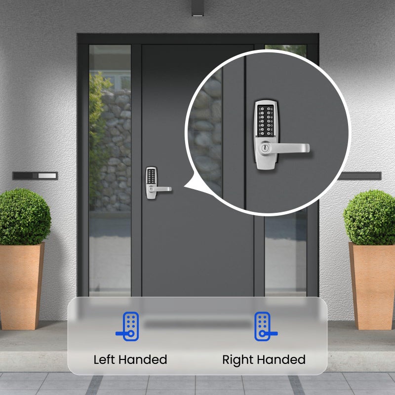 LVOZ Keyless Entry Door Lock with Handle - Mechanical Door Lock 100% Without Batteries - Easy to Install & Use - Keypad Lock on Zinc-Alloy, Water and Sun Proof for Indoor or Outdoor - Image 2