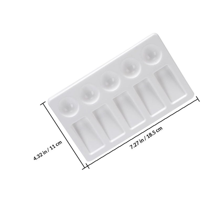 White Rectangular Plastic Painting Palette 3 Pack Artist Watercolor Mixing Trays - Image 3