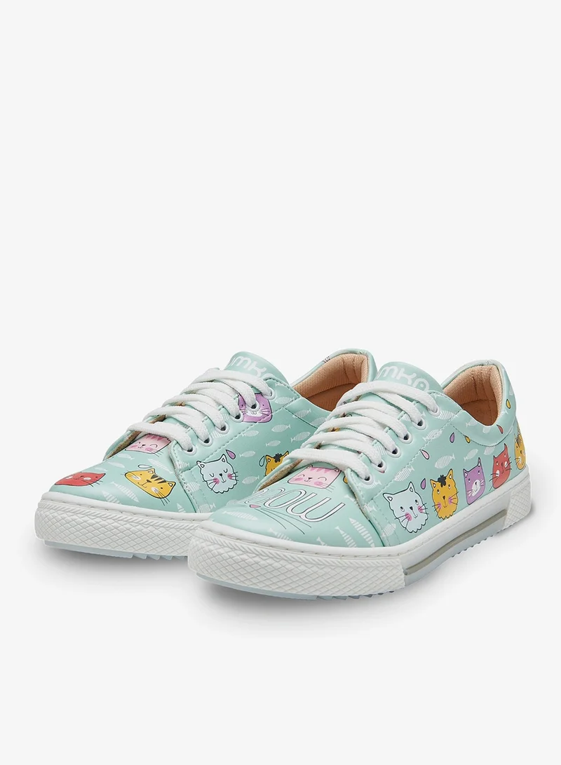 Mumka Green Cats Meow Cats Green Sneakers for Women | Best Price UAE