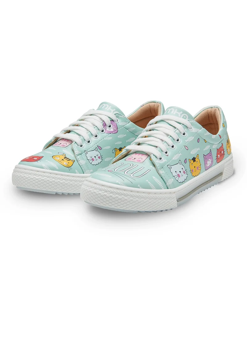 Mumka Meow Cats Green Sneakers