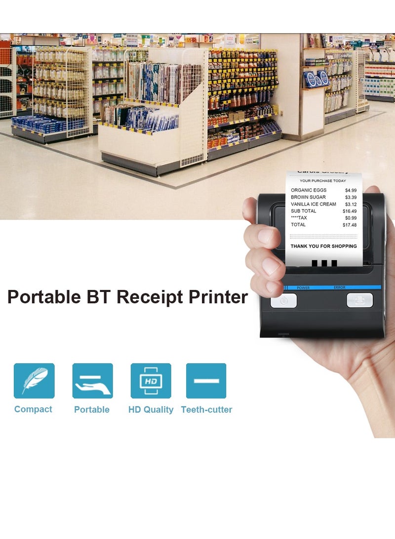 Portable Mini Wireless Thermal 80mm High BT Quality Printer Receipt Printer for Mobile - Image 4