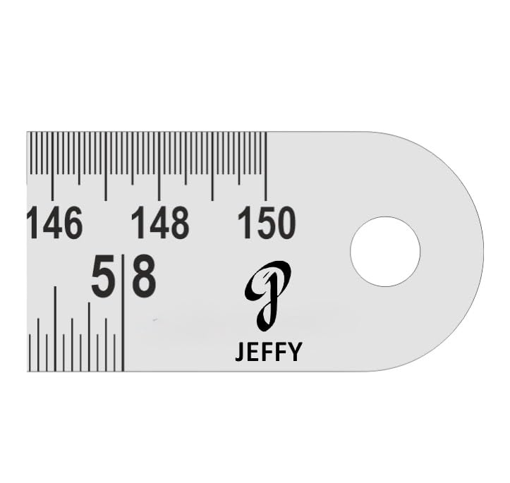 JEFFY Double-Sided Measuring Scale Ruler Construction, for Engineering, Architecture and Students (SILVER, 58 inch, 150 cm) - Image 1