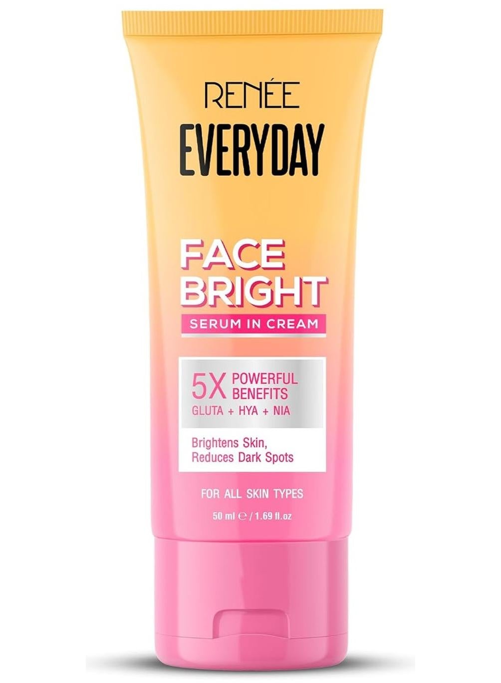 Renee Everyday Face Bright Serum In Cream | Brighter, Hydrated Skin | Reduces Dark Spots, Even Skin Tone | With Niacinamide, Hyaluronic acid & Glutathione | 50 ml | Best Price Egypt