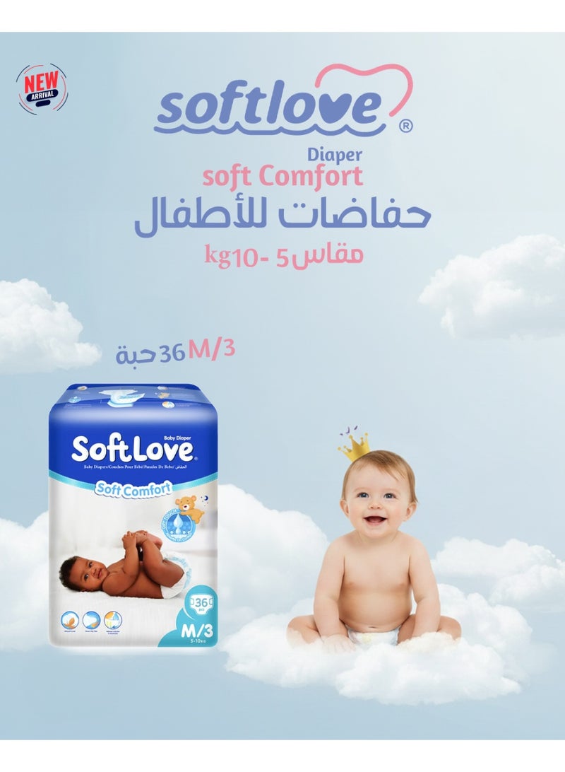 mysoftlove 5>10kg M Baby Diaper 36’s - Image 1