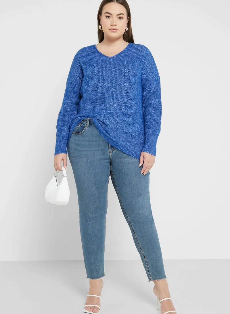 Vero Moda Curve V-Neck Knitted Sweater