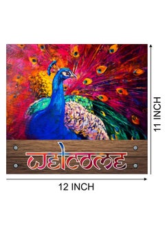 Paper Plane Design PAPER PLANE DESIGN Wood Door Hanging (12 INCH X 8 INCH) Welcome Sign With Metal Chain (Welcome -4)  - Image 3