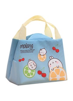 NIBEMINENT Cartoon Rabbit Printed Lunch Bag Blue/White/Green  - Image 1