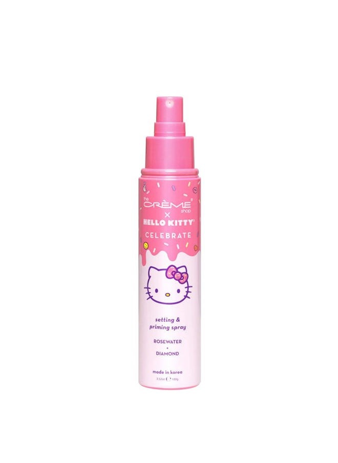 The Crème Shop - x Hello Kitty - Korean Skin Care Celebrate Priming & Setting Facial Spray (Rose Water & Diamond) - Hydration, For Makeup, Natural Essence - Image 1